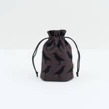 束口小物袋/台灣八哥5號/工匠灰黑