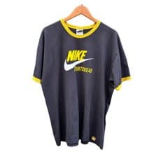 Vintage y2k Nike Spell Out Retro Swoosh Ringer Tee