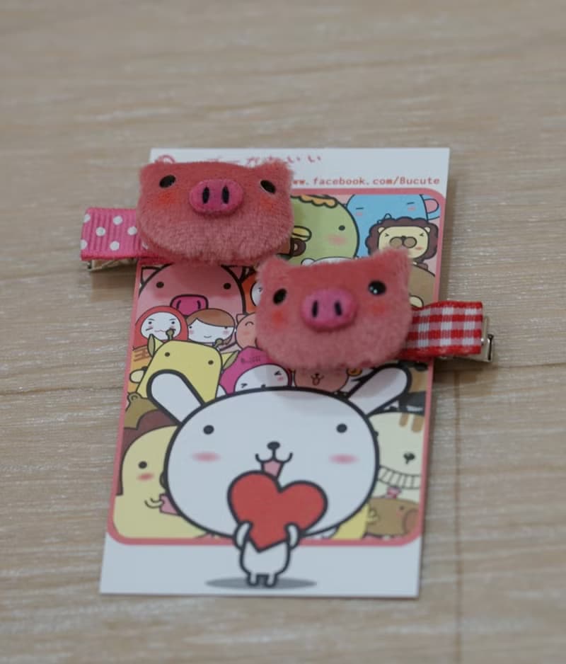 Bucute迪亞豬~夾式髮夾/生日禮物 首選/獨家發售 /一對2個