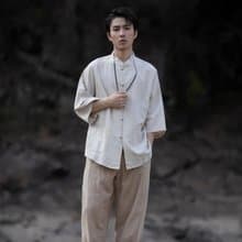 中式極簡 亞麻襯衫唐裝