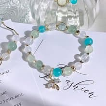 挪威森林—湖泊 托帕石|天河石|葡萄石|綠草莓晶|水晶手鍊A24-2