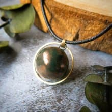 【擴香項鍊】香水精油項鍊-鎏金沉綠釉|手作陶藝