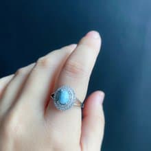 海紋石 拉利瑪 紓緩 戒指 水晶 天然石 禮物 S925活動戒圍