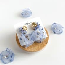 Bloom Veil (Blue): earring耳夾 / pierce耳釘