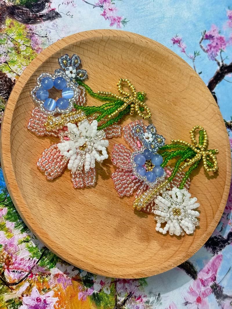 zi2.rennt串珠|Hana Koi|串珠花束耳環 手作耳飾