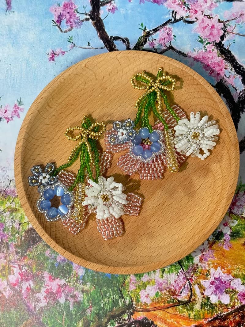 zi2.rennt串珠|Hana Koi|串珠花束耳環 手作耳飾