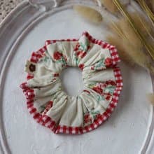 可愛碎花棉布手作大腸發圈發飾頭飾