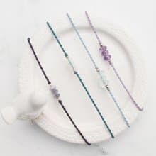 【水晶蠟繩系列】扁切割水晶 2 | 正能量極細蠟繩手鍊 | 大員囡仔