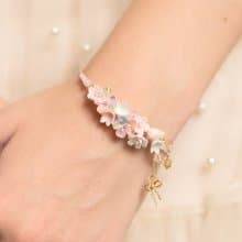 AURORA: 雪夜幻彩花束鍍14K金手鐲 - 手工飾品