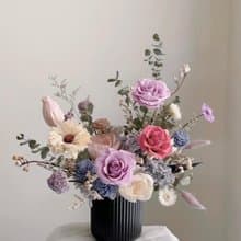 【不凋花乾燥花】紫色不凋玫瑰自然風乾燥花桌花
