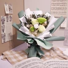 【中型永生玫瑰花束】— 清新綠花束