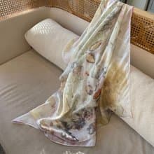 花葉移印染長絲巾 - 曉夢輕紗