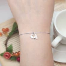 純銀 可愛 大象 愛心 象 手練 手繩 紅繩 紅線 幸福線 動物 和平