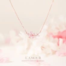L'amour 粉紅櫻花頸鏈