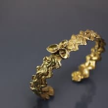 圖像系列-水滴水波寬版黃銅手環