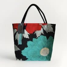 獨一無二真絲和服袋帶托特包, 日本手工刺繡升級改造包, 和風藝術