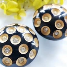 Vintage Jewelry 西洋古董飾品  摩登 普普 大圓窩 夾式耳環