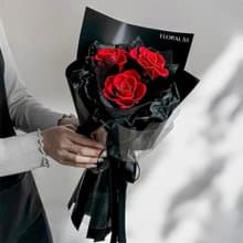 法式浪漫紅玫瑰永生花束