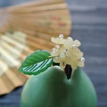 桂花香軟簪/髮夾/小髮釵/髮釵/木簪-實心黃款(共七色)