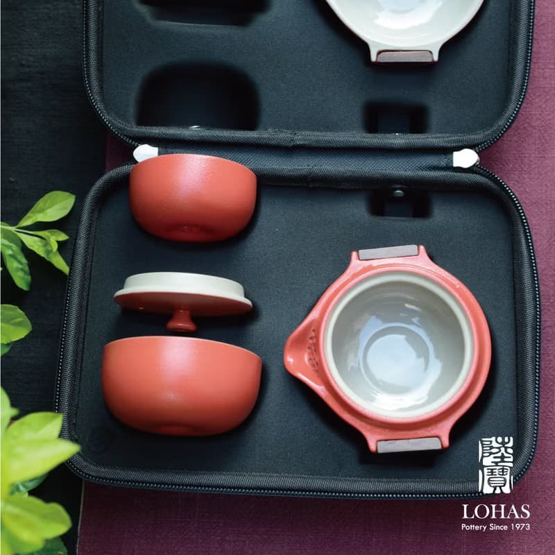 陸寶LOHAS 喜從天降 旅行組 1壺2杯+便攜包 茶器 旅行茶組