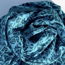 喀什米爾Cashmere/羊絨圍巾/純羊毛圍巾披巾/戒指絨披肩-藍色花朵
