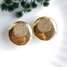 Vintage Jewelry 西洋古董飾品 摩登感 雙圓 針式耳環