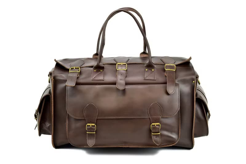 Handmade Genuine Leather Travel Bag, Leather Carryall Bag, Weekender Bag.