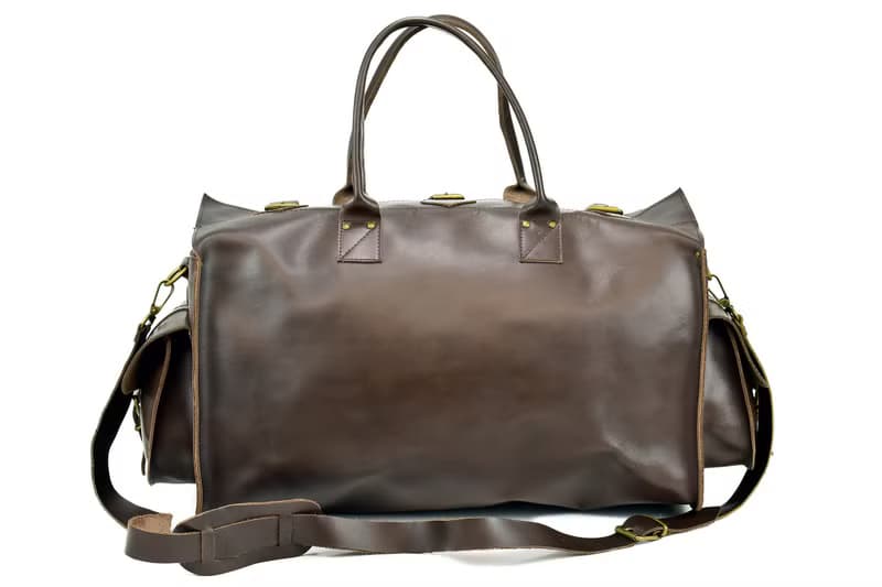 Handmade Genuine Leather Travel Bag, Leather Carryall Bag, Weekender Bag.