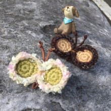 鉤織工藝。花蝴蝶混紗別針