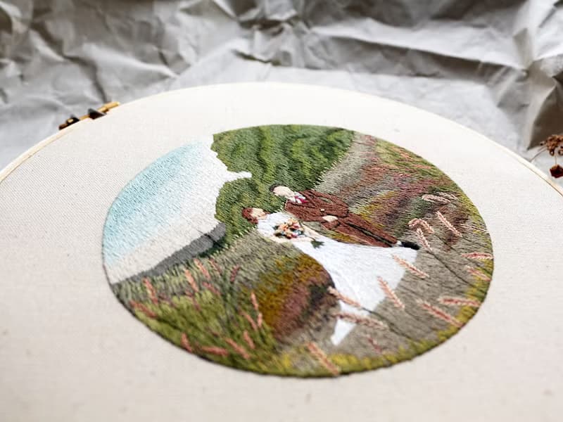 專屬訂製 - 8吋寫實全景刺繡畫 NO.97