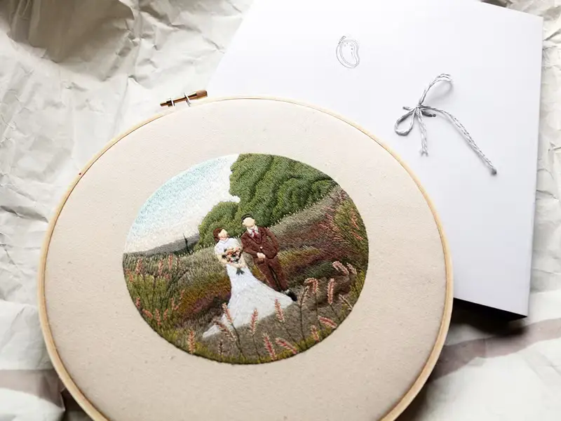 專屬訂製 - 8吋寫實全景刺繡畫 NO.97