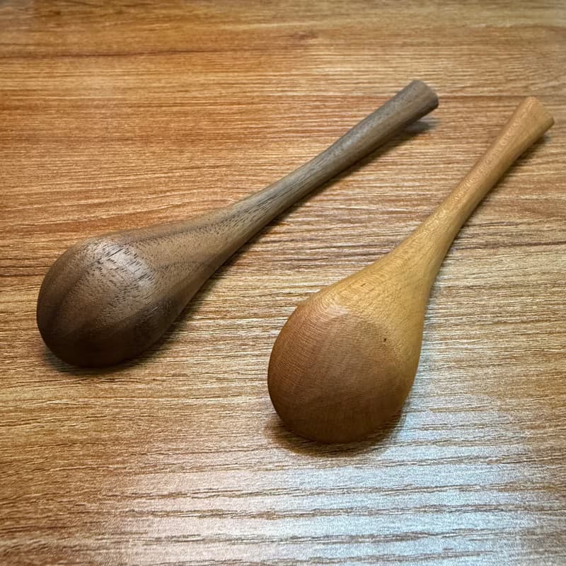 手刻甜點匙/茶匙 II-圓柄