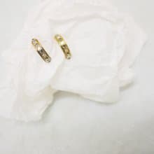 細緻經典配色半圓環 耳飾