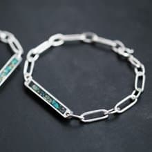 オパール 銀河 メンズ ブレスレット シルバー925