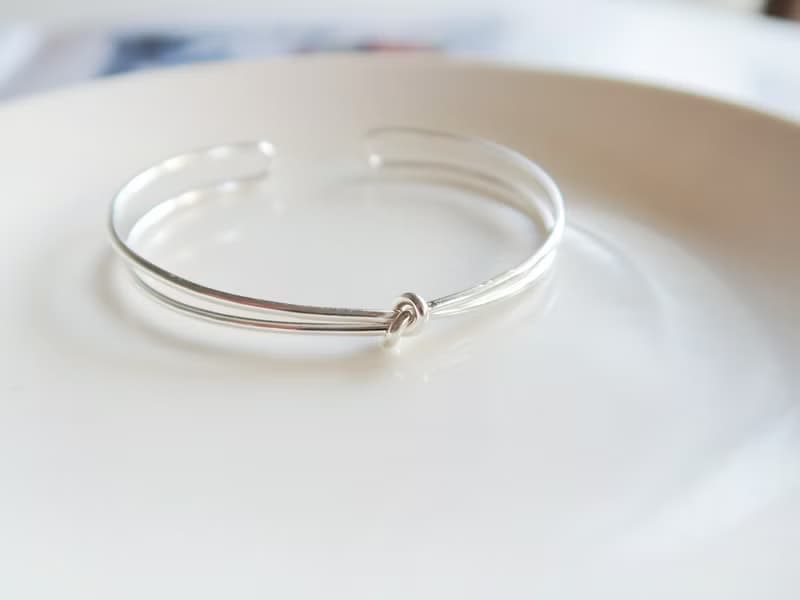 925純銀 幸運小結 C型 實心 開口式 手環 免費送禮包裝