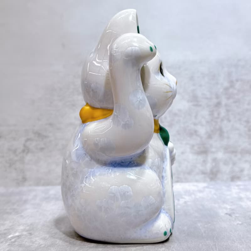 【晶藤必勝】日本清水燒招財貓 | 花結晶 藤 必勝 右