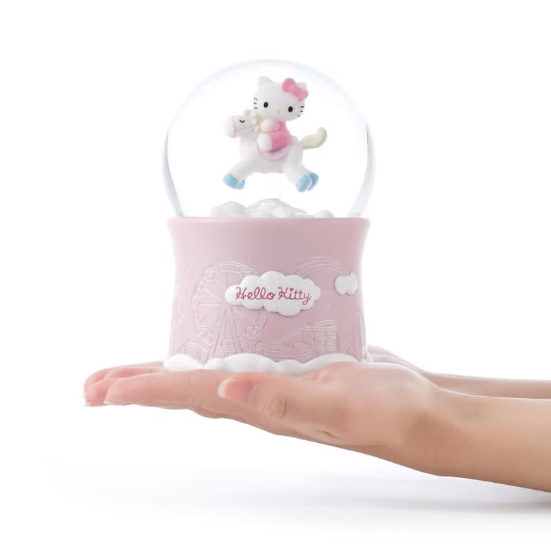 Hello Kitty旋轉木馬 水晶球音樂盒 情人節結婚彌月聖誕交換禮物