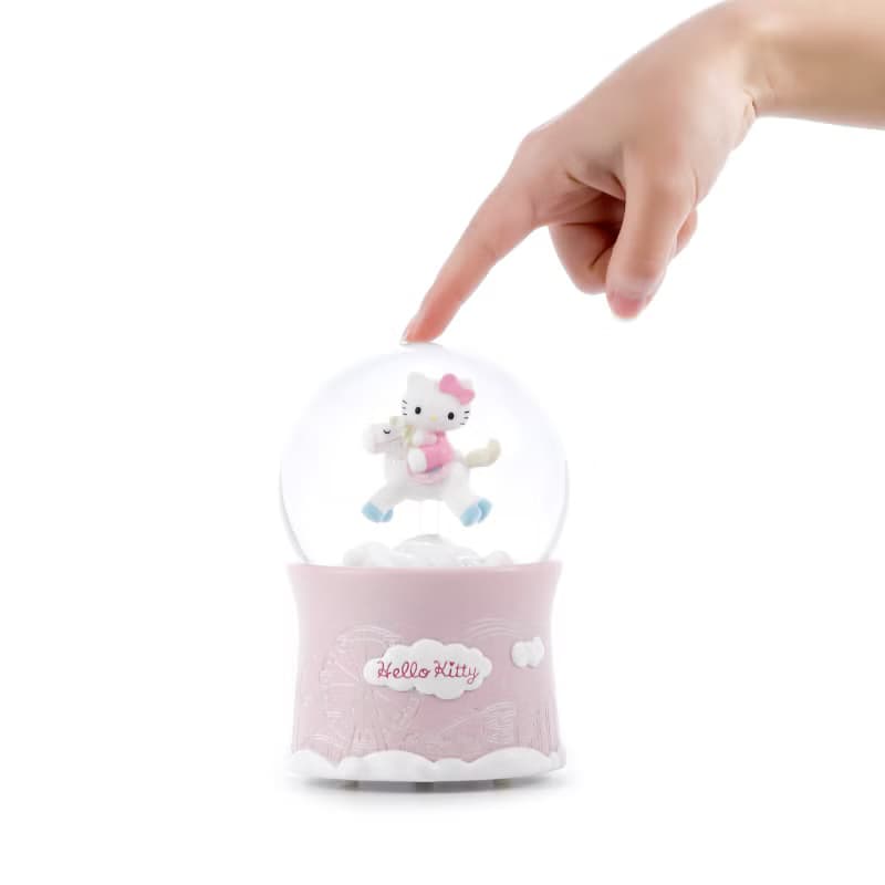 Hello Kitty旋轉木馬 水晶球音樂盒 情人節結婚彌月聖誕交換禮物