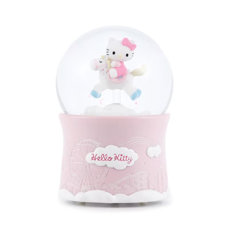 Hello Kitty旋轉木馬 水晶球音樂盒 情人節結婚彌月聖誕交換禮物