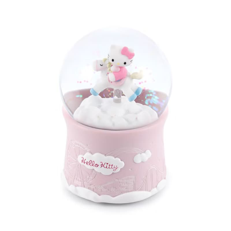 Hello Kitty旋轉木馬 水晶球音樂盒 情人節結婚彌月聖誕交換禮物