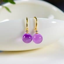 巴西老礦紫水晶轉運珠 小球耳墜 晶體干淨 顏色非常漂亮 招財