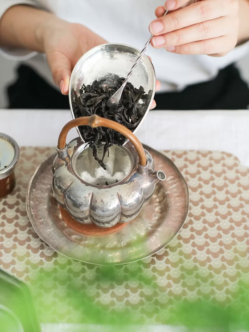 手工純銀紫皮南瓜壺  一張口打出