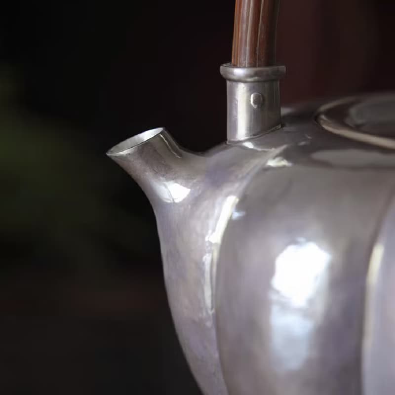手工純銀紫皮南瓜壺  一張口打出