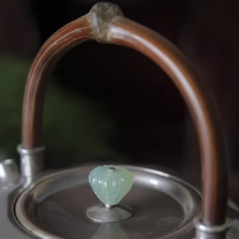 手工純銀紫皮南瓜壺  一張口打出
