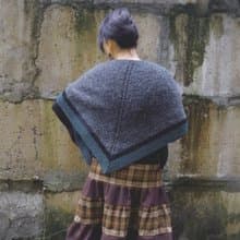 针织披肩 灰色羊毛披肩