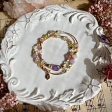 -花之樂曲-天然水晶手鏈/黃銅手鍊