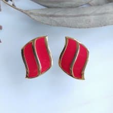 Vintage Jewelry 西洋古董飾品 小巧 貼耳 波浪 簡約 針式耳環