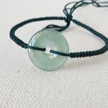 本命年【歲歲平安】冰種翡翠絲光編織手鍊*SS55*招財、保平安