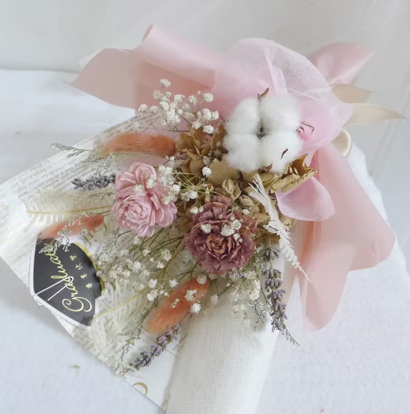 畢業老師禮物花束向日葵 情人節禮物花束 學士帽畢業乾燥永生花七