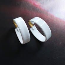 Vintage Jewelry 西洋古董飾品 白琺瑯 C圈 夾式耳環